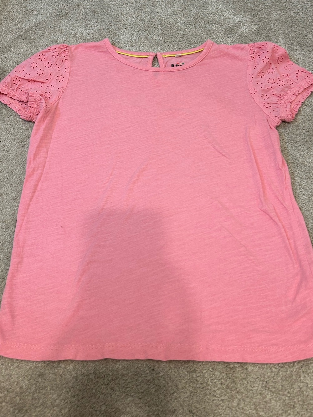 Pink Eyelet Sleeve Mini Boden Tee